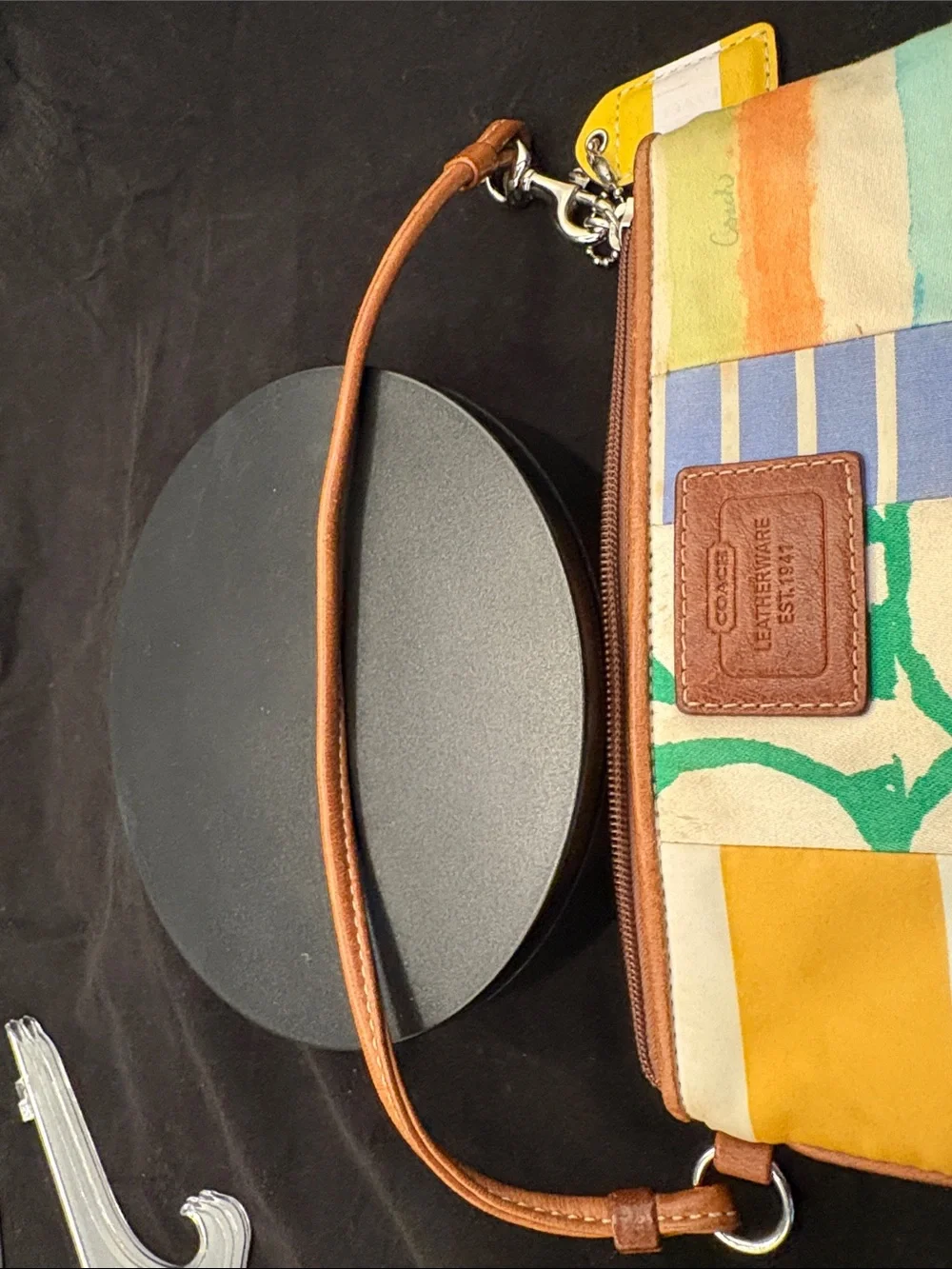 Vintage Coach Y2K Multicolor Patchwork Wristlet VGUC
